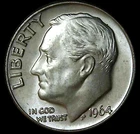 1964-D 10C Roosevelt Dime BU 90% Silver 26owt0223-3