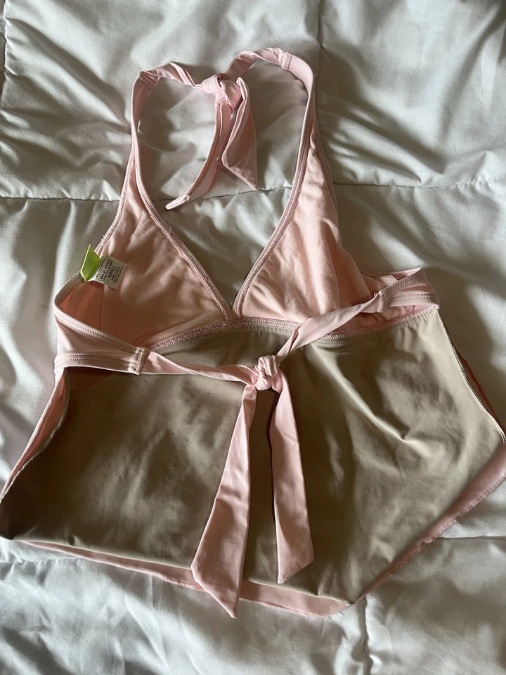 Swim Systems Halter Tankini Pink Tie Neck And Back Open Back - Image 2 of 3