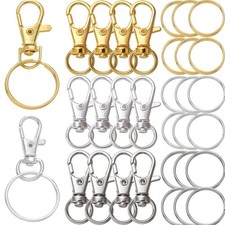 20/50pcs Swivel Snap Hooks with Key Ring Metal Swivel Lobster Claw Clasps for Di