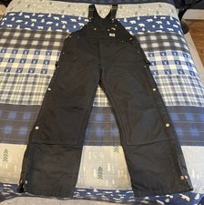 Carhartt Men  s Yukon Arctic Quilt Lined R41-BLK Bibs Overalls 40x28 Zip To Thigh