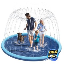 Non-Slip Splash Pad for Kids and Dog, 80" Extra Large Baby Play Mat, Dog 80in