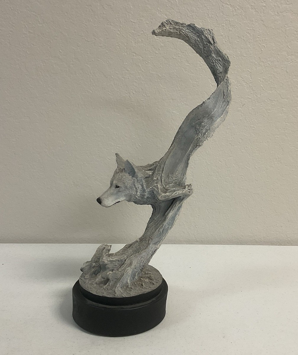 Rick Cain Transcendental White Wolf Sculpture Limited Edition
