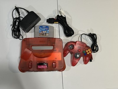 Nintendo 64 Watermelon Red/White w/ Game - NTSC-U/J Region Free - Tested
