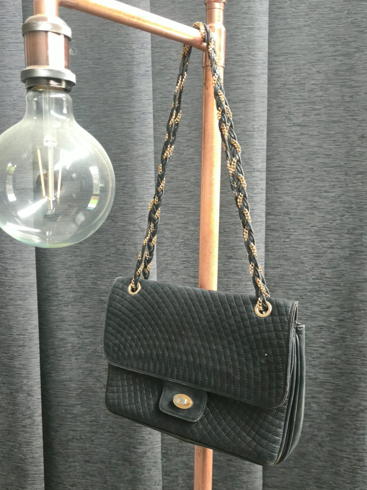 vintage handcrafted leather bally handbag 90's era