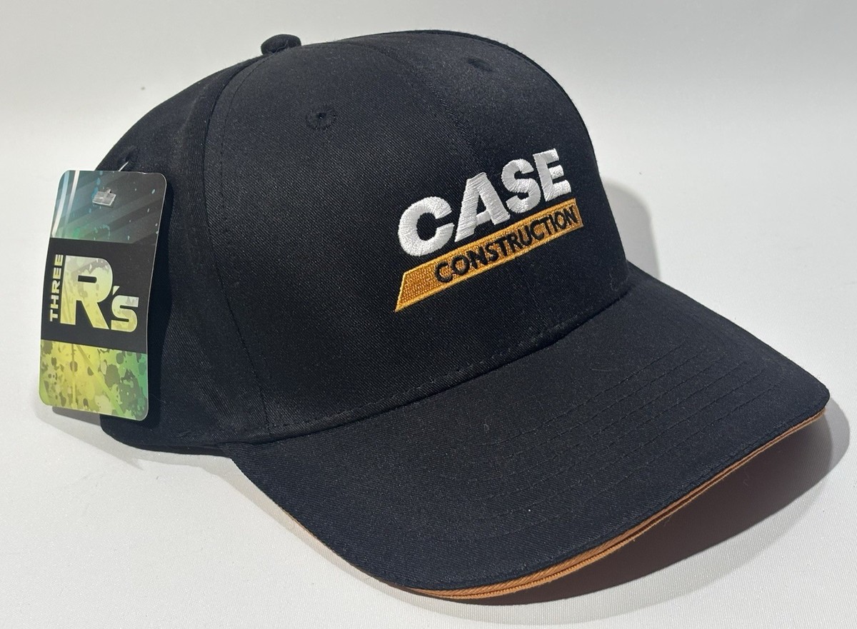 Case IH Construction Black Chino Back Hat Ball Cap New With Tags