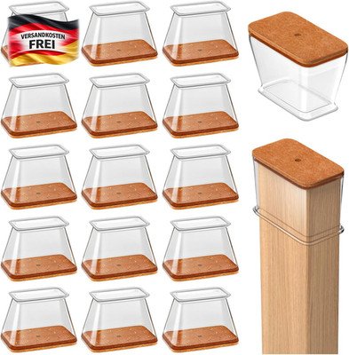 Stuhlbeinkappen Set aus Silikon Filz für Hartböden, Kratzschutz, geräuschlos