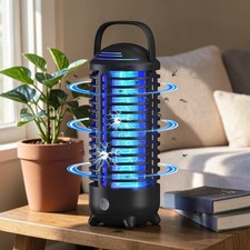 Insect Pest Killer Outdoor Electric Bug Zapper Waterproof Rechargeable Black