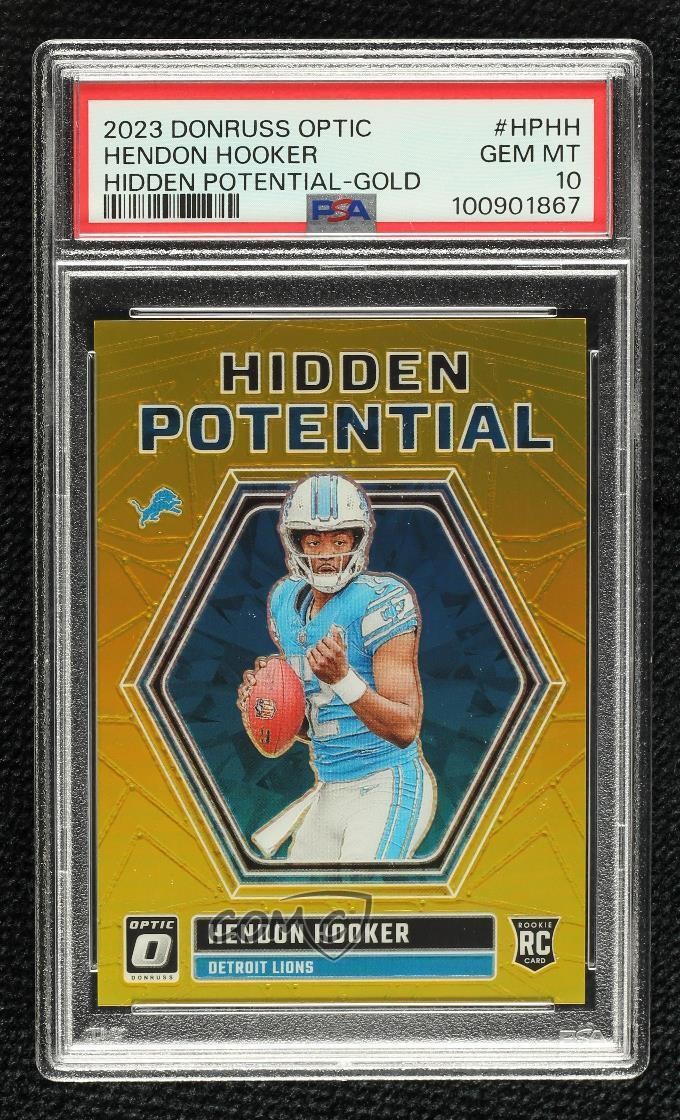 2023 Donruss Optic Hidden Potential Gold Prizm 5/10 Hendon Hooker PSA 10 1ia4