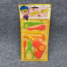 Vintage Toy Tool Set 90s Drill Saw Pliers Screw Driver Wrenches Hammer