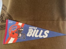 Vintage NFL Buffalo Bills 28” Felt Pennant Signed By Greg L. Bell 