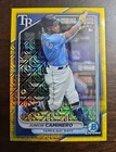 2024 Bowman Chrome JUNIOR CAMINERO Yellow Mojo /75 TAMPA BAY RAYS