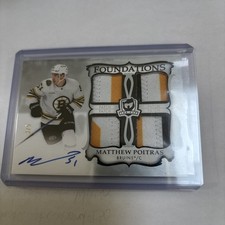 2023-24 the cup hockey Rookie Foundations Quad Patch Auto Matthew Poitras 3/5