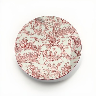Spode Provincial Garden Cake Stand Cranberry 11  Toile Style Rare