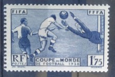 Timbre France N° 396 Coupe Football Neuf** 1938