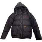 Kids Youth Polo Ralph Lauren Black Down Puffer Jacket Hooded Winter Medium 10-12