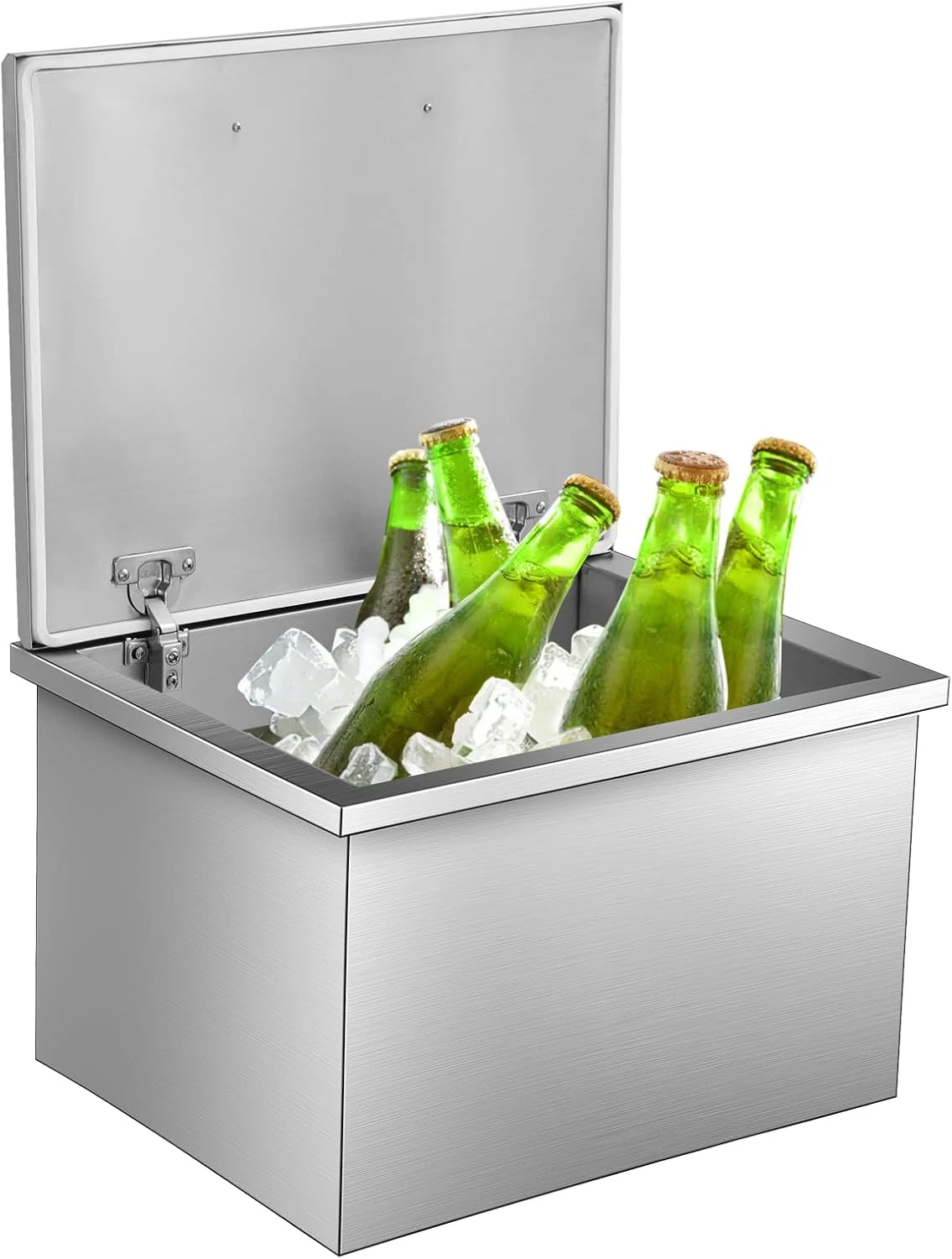 Commercial Drop-in Ice Chest with Hinged Cover for Outdoor Entertaining