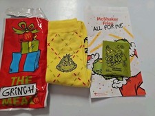 2025 McDonalds Grinch Socks Holiday Yellow Nose Hazard NEW W/Grinch Salt 