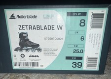   Zetrablade Womens Rollerblades Size 8 Black Blue Inline Skates - NEW IN BOX 