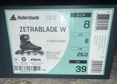  Zetrablade Womens Rollerblades Size 8 Black Blue Inline Skates - NEW IN BOX!