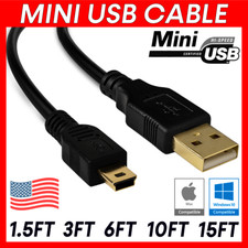 Mini USB Data Sync Charger Charging Cable 3/6/10/15 Feet Cord Arduino Dash Cam