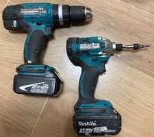 Makita DTD156, DHP453, Impact Driver And Combi Hammer Drill 2 X Batteries 
