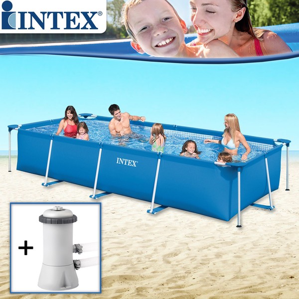 Intex Frame Pool 450 X 220 X 84 Cm Kinderpool Mit Filteranlage Aufstellpool-image
