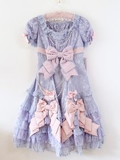 Preview of Angelic Pretty Princess Ribbon Decoration OP Sweet Lolita Dress & Canotier Set