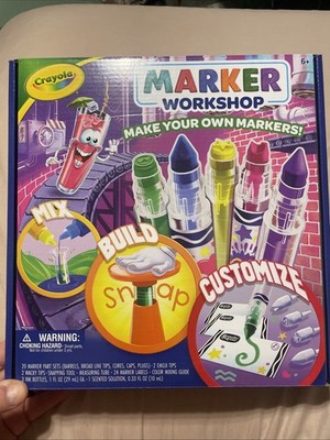 Crayola Marker Workshop DIY Marker Maker Kit 55pc Make 20 Markers Kids Craft New