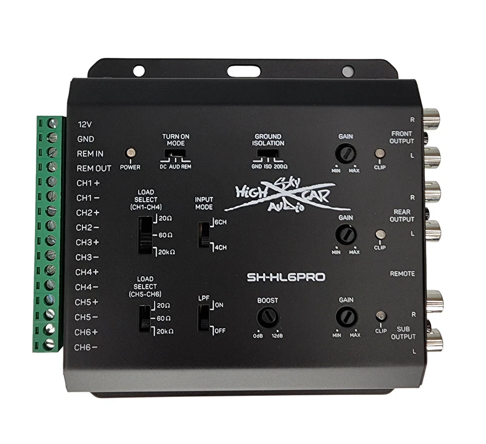 Sky High Car Audio HL6 Pro High Low Line Out Converter with Bass Control Knob - Image 2 of 4