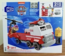 Mattel Nickelodeon Mega Paw Patrol Marshalls Ultimate Fire Truck 37 PCS