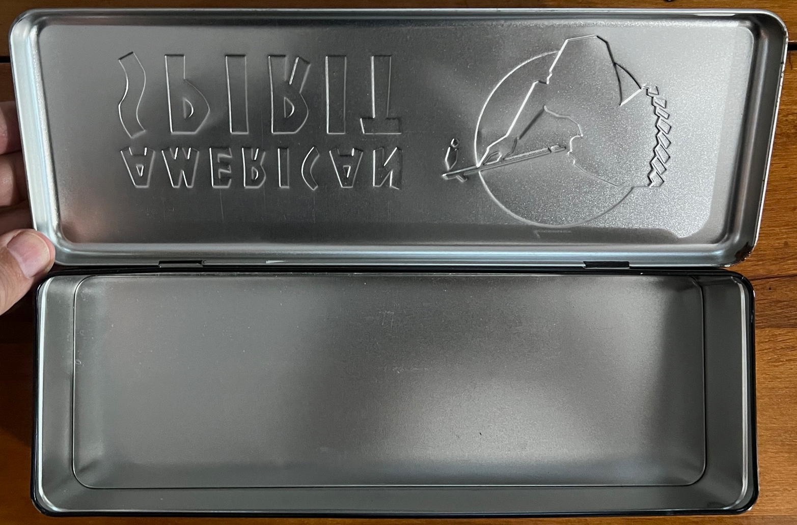 Natural American Spirit Empty Tobacco Hinged Black Metal Collectible Tin VG