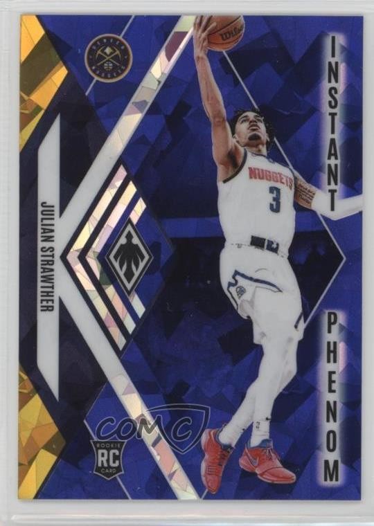 2023-24 Panini Phoenix Instant Phenom Blue Ice Julian Strawther #6 1rg3