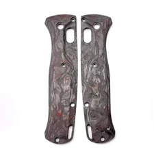 1 Pair Custom Made 3K Red CF Handle Scales For Benchmade Bugout 535 Knives
