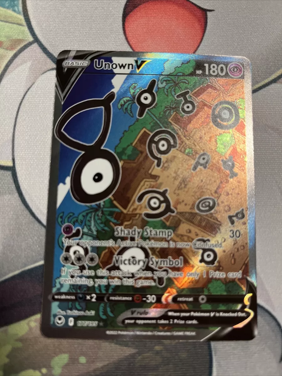 NM Pokemon Silver Tempest Unown V Alternate Art Secret Rare #177/195