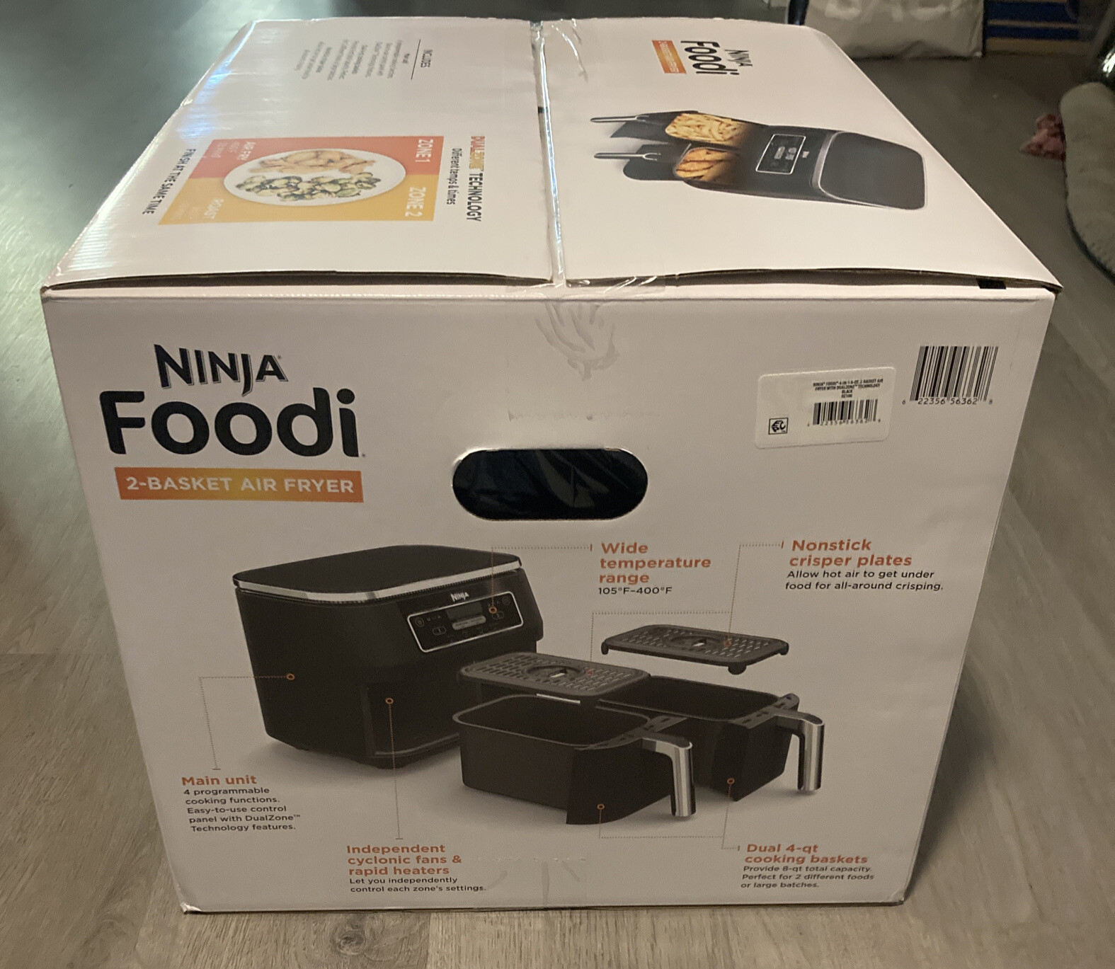 Ninja Foodi 4in1 8QT 2Basket Air Fryer w/DualZone Technology Air