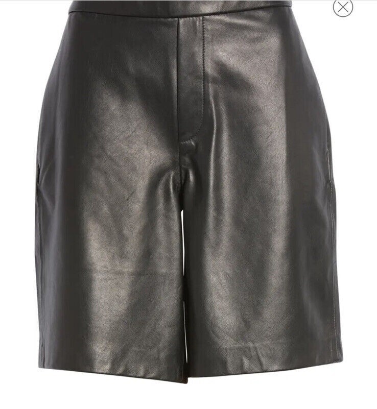 NEW ALLSAINTS Jen Leather Jogger Shorts in black size 8 #P2377 | eBay