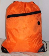 Drawstring Orange Cinch Sack Gym Tote Bag School Sport Pack Survival Backpack