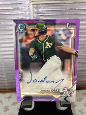 2021 Bowman Chrome Jordan Diaz 1st Bowman Auto Purple Refractor /250
