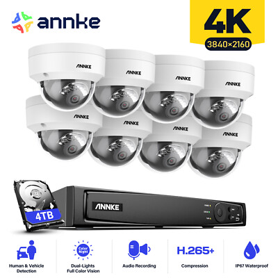 ANNKE 8CH 12MP NVR 4K Audio POE Security Camera System AI Human Detection H.265+