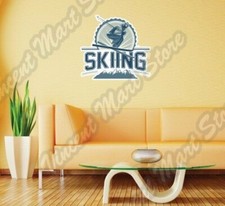 Skiing Ski Skier Nordic Club Resort Outdoor Wall Sticker Interior Decor 22"X22"