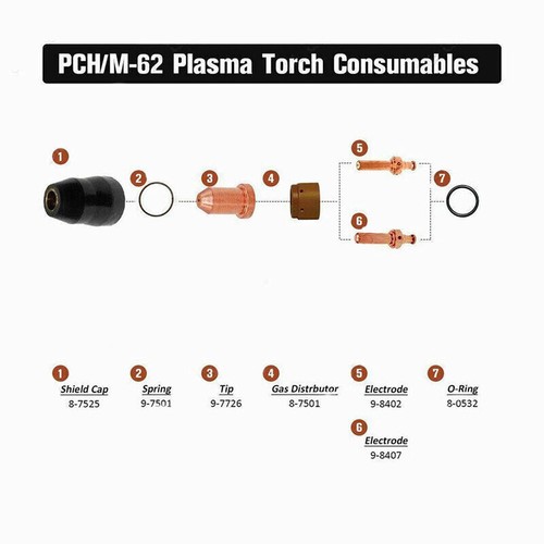 20Pcs 9-7726 9-8402 Plasma nozzle 1.2mm electrode for thermal dynamics PCH62/102 - Picture 3 of 4