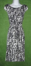 Nine West Black Ivory Stretch Jersey Ruched Versatile Work Social Dress 10 $79