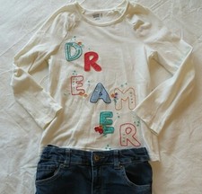 Crazy 8 Girls Jeans  Top Set Skinny Adj Waist Jeans Long Sleeve Tee 8  8589