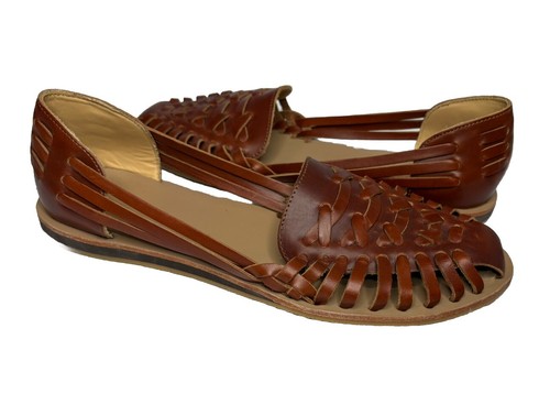 NISOLO Huarache Sandals Brandy Brown Woven Leather Sandals Women’s Size 6 - Picture 3 of 5