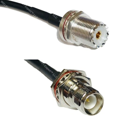 RFC240 UHF Female Bulkhead to RP-TNC FEMALE BULKHEAD RF Cable FAST-SHIP LOT