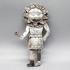 VINTAGE BUDDY LEE MOSSMAN-LARGE STERLING SILVER SUNFACE DANCER KACHINA PENDANT