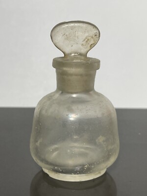 ANTIQUE 1800s Perfume Bottle   Glass w/ Stopper   Rare Collectible