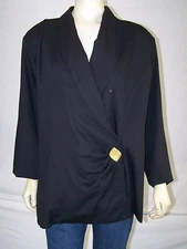 TWO TWENTY Black Single Buttoned Polyester Blend Jacket coat blazer size 16