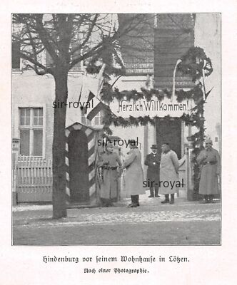 Paul von Hindenburg in front of his house in Lötzen - 1922 ~10x12cm