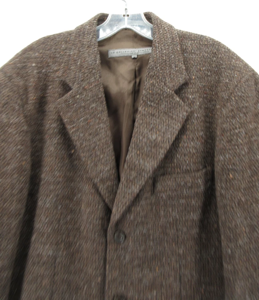 VINTAGE Structure Le Collezioni Sport Coat Men Medium Brown Blazer Wool Tweed - Image 2 of 4